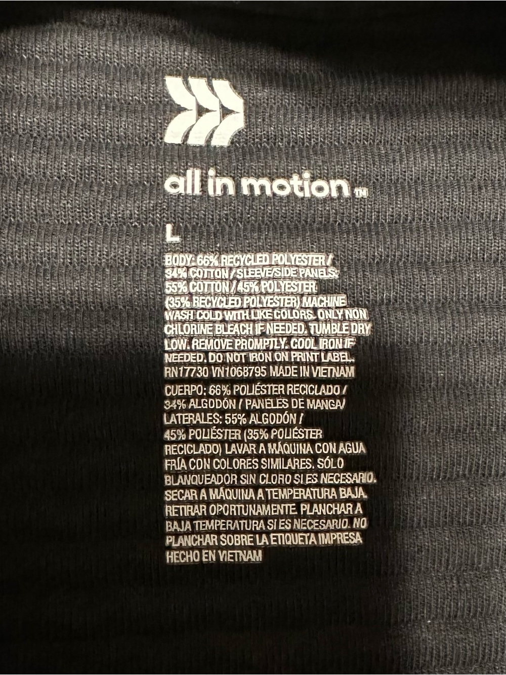 all in motion Black Ribbed Crew Neck Activewear - Picture 4 of 4